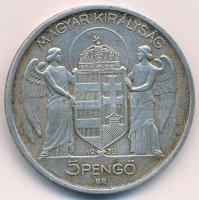 1939. 5P Ag "Horthy balra" T:1-,2 patina Adamo P8.2