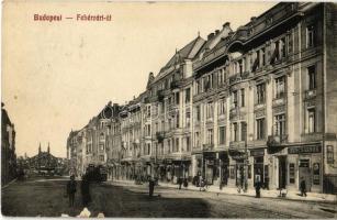 1911 Budapest XI. Fehérvári út, húscsarnok, üzletek, villamos (felületi sérülés / surface damage)