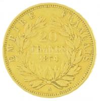 Franciaország / Második Császárság 1854A 20Fr Au "III. Napóleon" (6,41g/0.900) T:2,2- 
 F...