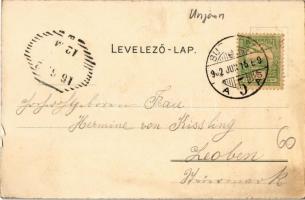 1902 Budapest V. Gundel János féle István főherceg szálloda reklámlapja, villamos, kávéház, sörház. ...