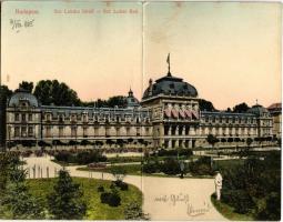 1905 Budapest II. Szent Lukács fürdő, kihajtható lap. Taussig Arthur 5626. (hajtásnál kicsit szakadt / slightly torn at fold)