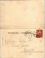 1905 Budapest II. Szent Lukács fürdő, kihajtható lap. Taussig Arthur 5626. (hajtásnál kicsit szakadt...