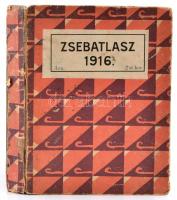 1915 Zsebatlasz naptárral és statisztikai adatokkal az 1916. évre. Szerk.: Bátky Zsigmond. Bp., 1915, Magyar Földrajzi Intézet Rt., 175+1 p.+8 t.(Ebből a kötet végén három nagyméretű, hajtogatva.) Kiadói kartonált papírkötésben, hiányzó térképpel.