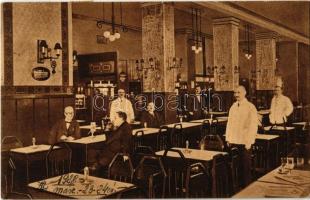 1928 Budapest VII. Emke kávéház és étterem, belső pincérekkel (EK)