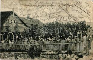 1907 Budapest XI. Ellmann Károly vendéglője, étterem, kert, tömeg. Ménesi út 70. (Rb)