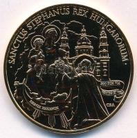 DN SANCTUS STEPHANUS REX HUNGARORUM aranyozott fém emlékérem, peremén sorszámozott. Szign.:CSA (33mm) T:PP