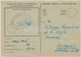 1942 Wolf Jenő saját kézzel rajzolt katonai üdvözlőlapja valahol Oroszországból... Tábori Postai Lev...