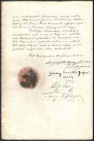 1913 a Magyar Gazdaasszonyok Országos Egyesülete kézzel írt segédtanítói kinevező oklevele, rányomot...