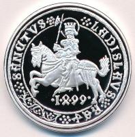 DN A legértékesebb magyar érmék - II. Ulászló ezüst guldinerének replikája ezüstözött Cu emlékérem COPY beütéssel (40mm) T:PP