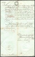 1814-1820 2 db helytartótanácsi levél, Brunswick József országbíró, illetve Végh István későbbi koronaőr aláírásával, szginettákkal