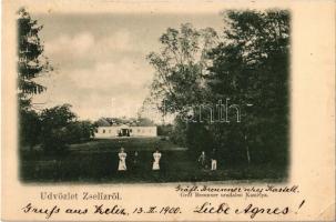 1900 Zselíz, Zeliezovce; Gróf Breunner uradalmi kastélya / castle (EK)