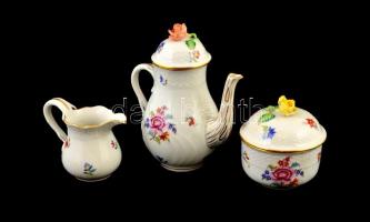 Herendi Eton mintás porcelán mokkás készlet. Kézzel festett, jelzett, hibátlan, hiányos