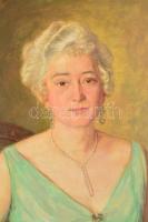 Györöki (Gyurkó) Pál (1904-1972): Női portré. Olaj, vászon, jelzett, lyukas, kopott, 110×80 cm