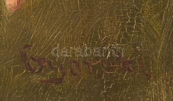 Györöki (Gyurkó) Pál (1904-1972): Női portré. Olaj, vászon, jelzett, lyukas, kopott, 110×80 cm