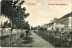 1907 Balatonföldvár, parti sétány, villák. Gerendai Gyula kiadása
