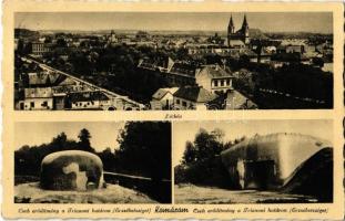 1941 Komárom, Komárno; látkép, Cseh erődítmény a Trianoni határon (Erzsébet-sziget), betonbunker / general view, Czech fortress, concrete bunker