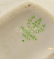 Hollóházi kis dobozka és kis váza, matricás, jelzett, apró kopásnyomokkal, m: 12 cm, 8×4 cm