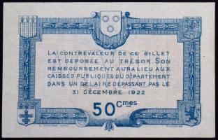 Franciaország / Aveyron 1917. 50c T:III- tűlyuk, szakadás / France / Aveyron 1917. 50 centimes C:VG ...