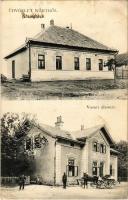 1917 Kürt, Strekov; Községháza, Vasútállomás. Kiadja a Fogyasztási Szövetkezet / town hall, railway station (EK)