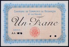 Franciaország / Besançon 1920. 1Fr lyukasztással érvénytelenítve T:II / France / Besançon 1920. 1 Fr...