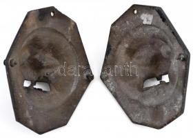 2 db oroszlánfejes kopogtató, önött spiáter, fogó nélkül, 16×13 cm (2×)