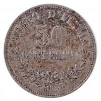 Olaszország 1863M BN 50c Ag "II. Viktor Emánuel" T:2 
Italy 1863M BN 50 Centesimi Ag &quo...