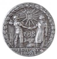 Sződy Szilárd (1878-1939) 1938. Egyesült erővel ezüstözött fém jelvény (25mm) T:2