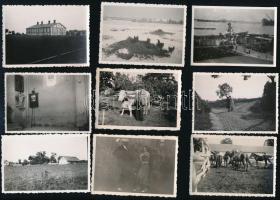 1934-1937 Nagytétényi tájak és életképek, 14 db hátoldalon feliratozott fotó, 6×9 cm