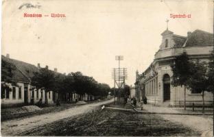 1911 Komárom, Komárno; Újváros, Igmándi út, Gyógyszertár, üzlet. L. H. Pannonia 61. / street view, pharmacy, shop (EK)