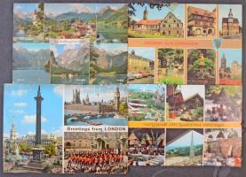 Kb. 280 db MODERN nagyalakú külföldi városképes lap / Cca. 280 modern big-sized Europen town-view postcards and motives