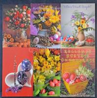 Kb. 650 db MODERN üdvözlő motívumlap virágokkal / Cca. 650 modern greeting motive postcards with flowers