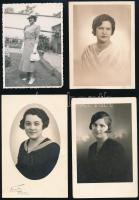 cca 1929-1940 Női portrék, 7 db fotó és fotólap, Fanto Kecskemét, Borsay, 11×8 és 14×9 cm közötti méretekben