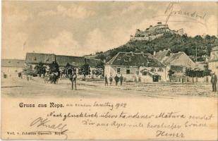 1902 Kőhalom, Reps, Rupea; Fő tér, vár. Kiadja Johanna Gunesch / Cetatea Rupea / main square, castle