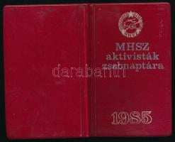 1985 Az MHSZ aktivisták zsebnaptára, benne harckocsikról készült képekkel, leírásokkal, 206p