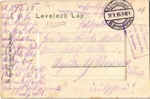 1915 Munkács, Mukacheve, Mukacevo; Városi színház. Kiadja Grünstein Mór 6058. Virágos, dombornyomott...