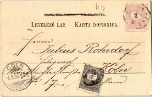 1898 Senj, Zengg; látkép, kikötő / general view, port. Heinrich Krapek. O.Z.M. Art Nouveau, floral, ...