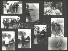 cca 1960-1970 Balatoni életképek, Keszthely, Révfülöp, Siófok, Lelle, több mint 80 db vegyes méretű ...