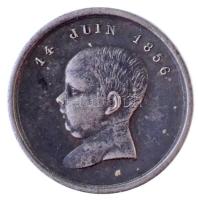 Franciaország / Második Császárság 1856. "Napóleon Lajos születése" Ag zseton. Szign.: Caq...