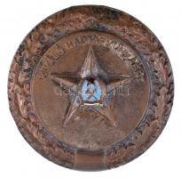 ~1950. Kiváló Hadtápmunkáért zománcozott fém jelvény (41mm) T:2- / Hungary ~1950. Kiváló Hadtápmunkáért enamelled metal badge (41mm) C:VF