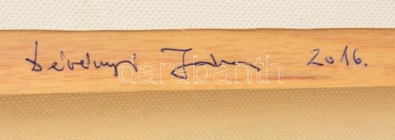 Dévényi János (1956-): Négykörös kompozíció (2016.) Akril, vászon, jelzett (hátoldalán), keretben, 5...