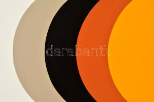 Dévényi János (1956-): Négykörös kompozíció (2016.) Akril, vászon, jelzett (hátoldalán), keretben, 5...