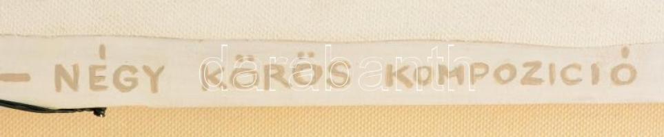 Dévényi János (1956-): Négykörös kompozíció (2016.) Akril, vászon, jelzett (hátoldalán), keretben, 5...