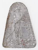 DN "Istenes" bicikli vázra szerelhető fém jelvény T:3 / Hungary ND "Istenes" met...