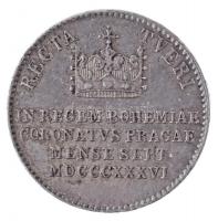 Ausztria 1836. "I. Ferdinánd prágai koronázása" Ag koronázási zseton (3,29g/18mm) T:1- / 
...