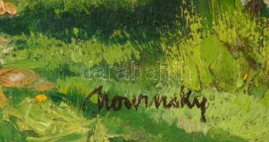 Nowinszky Jenő (1884-?): Menedékház. Olaj, karton, jelzett, 26×31,5 cm