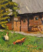 Nowinszky Jenő (1884-?): Menedékház. Olaj, karton, jelzett, 26×31,5 cm