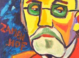 Cs. Németh Miklós (1934-2012): Zamenhof. Olaj, karton, jelzés nélkül, 61×50 cm