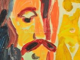 Cs. Németh Miklós (1934-2012): Férfi portré. Olaj, farost, jelzett (hátoldalán), 57×42 cm