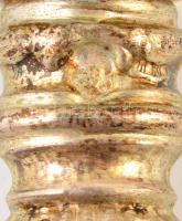 3 darabos ezüst nyelű aranyozott, gazdagon díszített étkészlet díszdobozban. Jelzett