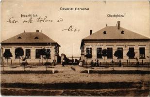 1916 Sarud, Jegyzői lak, Községháza. Sarud és Vidéke Fogyasztási Szövetkezet kiadása (fl)